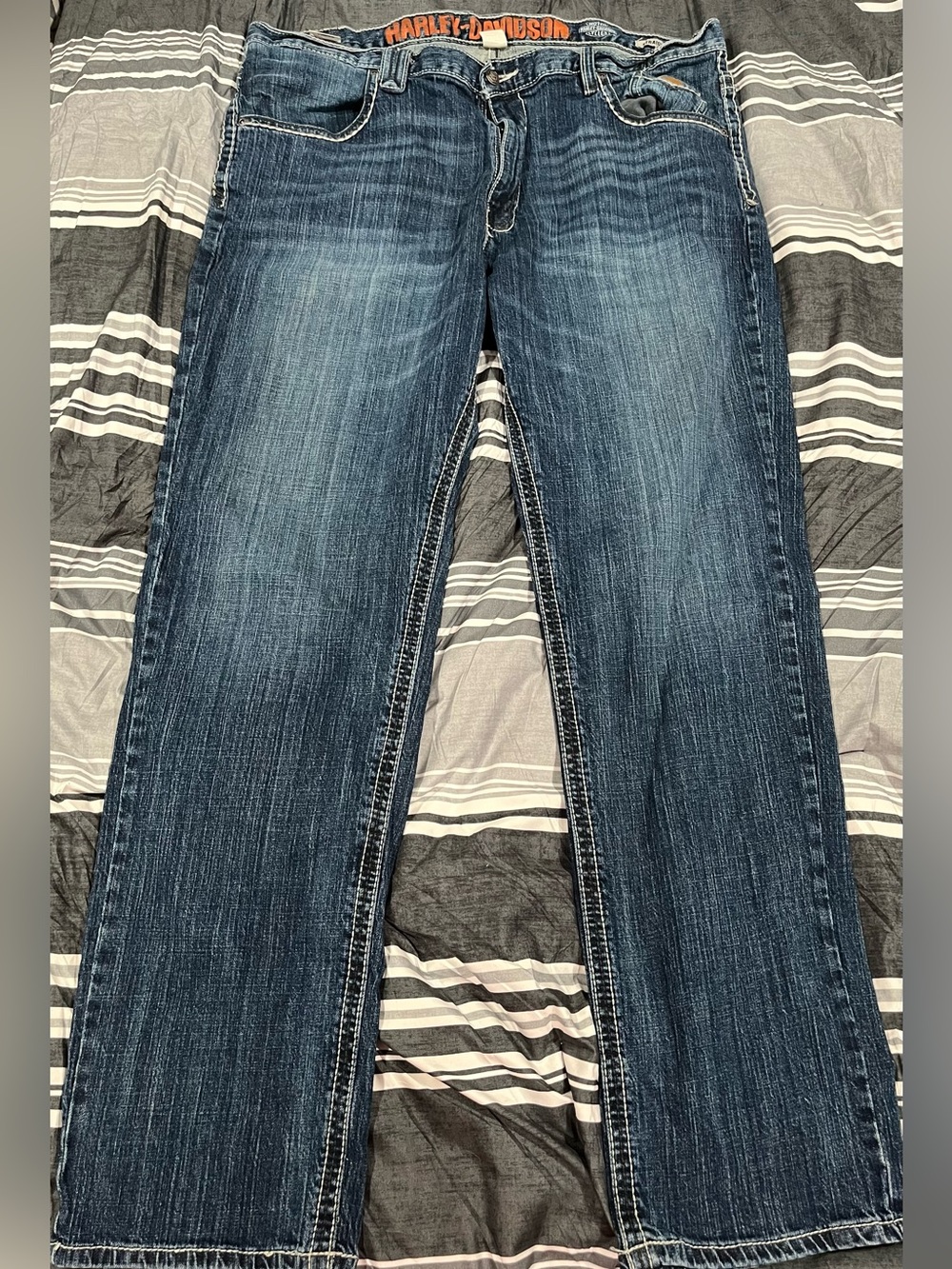 Harley-Davidson Men's Straight-Leg Jeans in Medium Blue